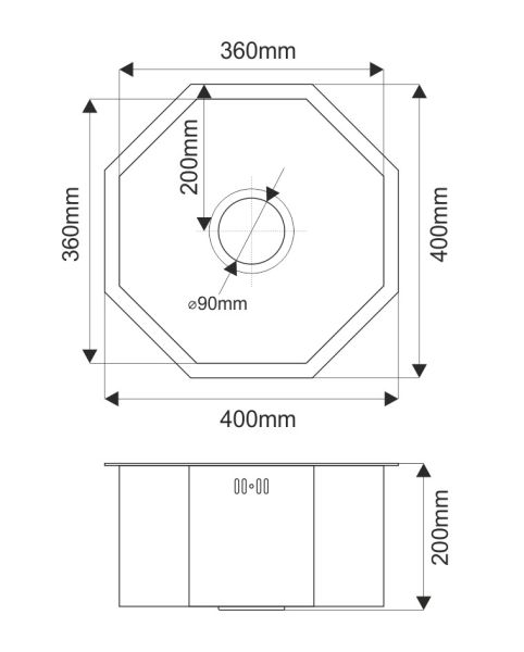 Мойка D400BR Octavia Melana ProfLine 1,2/200 бронза